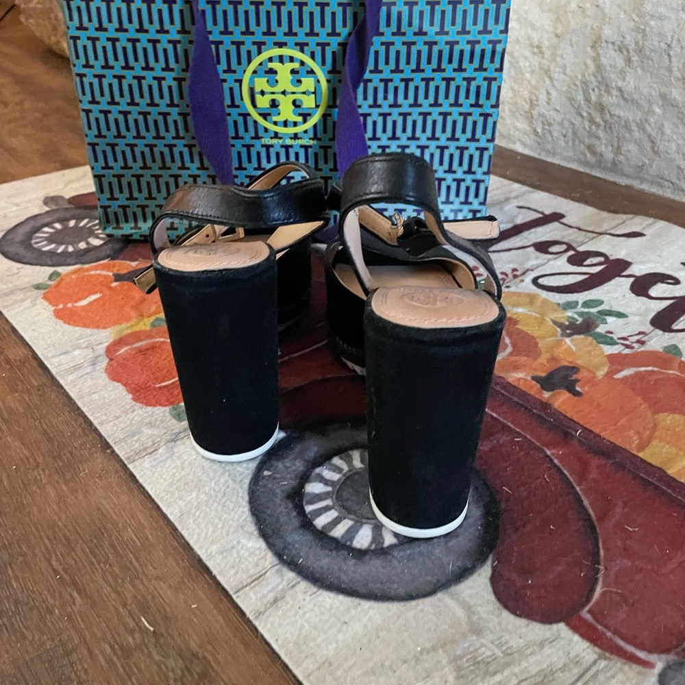 Gently used Tory Burch Black Wedges - Picture 4 of 4